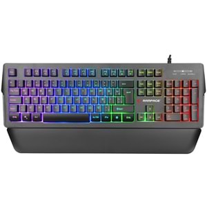 Rampage KB-R62 CLASSY RGB Aydınlatmalı Makrolu Bileklik Destekli Gaming Oyuncu Klavyesi