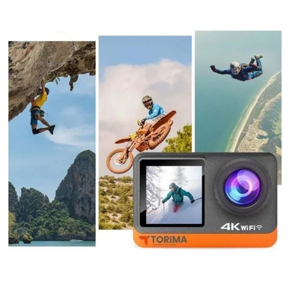 Torima AC-01 2İNÇ LCD Ekran 12MP 4K Ultra Hd Wifi Su Geçirmez Aksiyon Kamerası