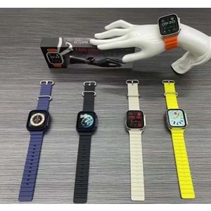 T800 Ultra Yükseltilmiş Yeni Sürüm 49mm 1.99İnç Kablosuz Şarj Özellikleri Tam Ekran Bt Çağrı Özellikli Akıllı Saat (ÇİFT KORDON)