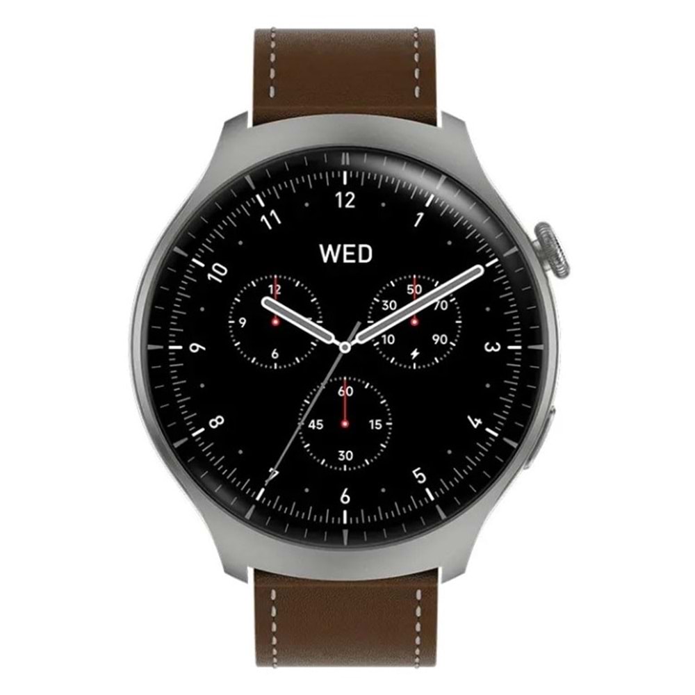 TELSAN SW-32 Watch 4 Pro Plus Amoled Ekran Akıllı Saat Deri+Metal+Silikon Kordon (3 KORDON)