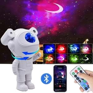 Telsan DT-XL-819 MicroSD Bluetooth Projector Light Astronot Gece Lambası Nebula Ve Samanyolu Kumandalı