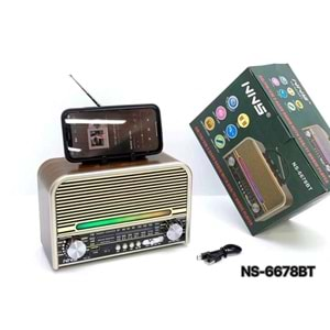 TELSAN NS-6678 USB/SD/FM/BLUETOOTH NOSTALJİ GÜÇLÜ SİNYAL MÜZİK KUTUSU