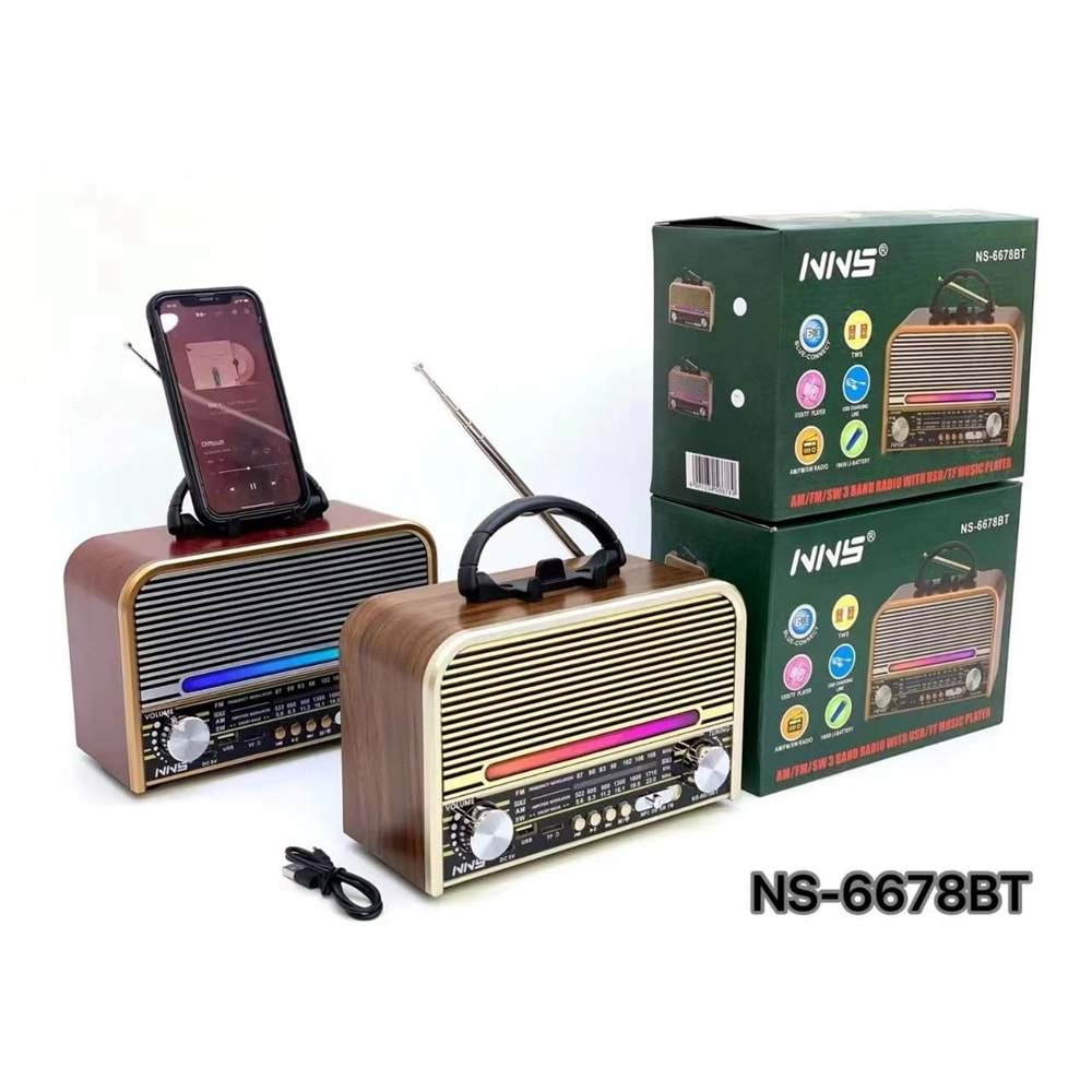 TELSAN NS-6678 USB/SD/FM/BLUETOOTH NOSTALJİ GÜÇLÜ SİNYAL MÜZİK KUTUSU