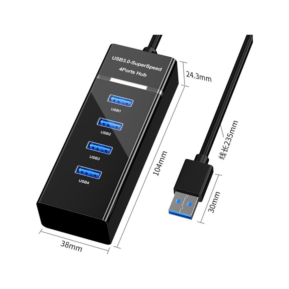 PLATOON PL-5717 4 PORTLU USB 3.0 HUB USB ÇOKLAYICI IŞIKLI