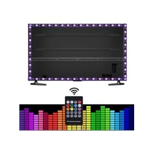 SPRANGE SP-LD5 Sese Duyarlı Bluetooth 5 Metre Tv Arkası USB Girişli Rgb Şerit LED Kumanda ile Kontrol Led