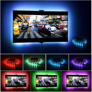 SPRANGE SP-LD10 Sese Duyarlı Bluetooth 10 Metre Tv Arkası USB Girişli Rgb Şerit LED Kumanda ile Kontrol Led