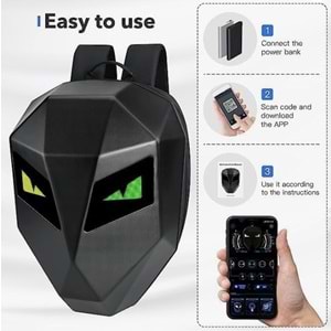 TELSAN LED Şövalye Sırt Çantası Motosiklet Binicilik Sırt Çanta Sert Kabuk Seyahat Çantası Dizüstü Bilgisayar Çantası DIY Kask Çantası Seyahat Kampı için Daypack Bisiklet Depolama Çantası 19inch