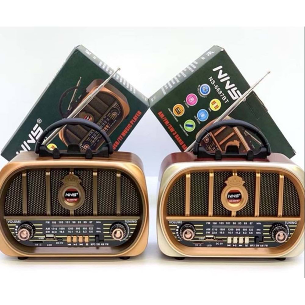 TELSAN NS-6687BT USB/SD/FM/BLUETOOTH NOSTALJİ GÜÇLÜ SİNYAL MÜZİK KUTUSU