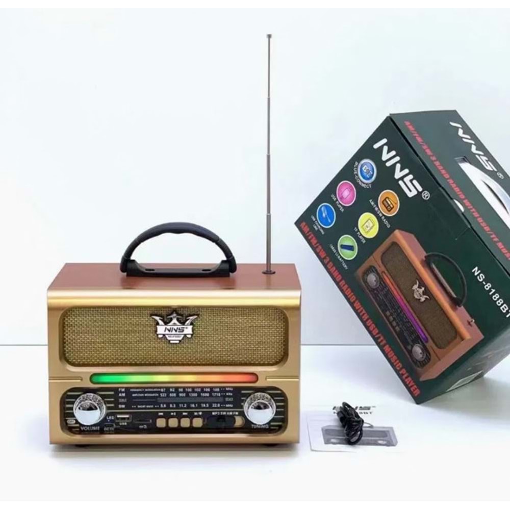 TELSAN NS-8188BT USB/SD/FM/BLUETOOTH NOSTALJİ GÜÇLÜ SİNYAL MÜZİK KUTUSU