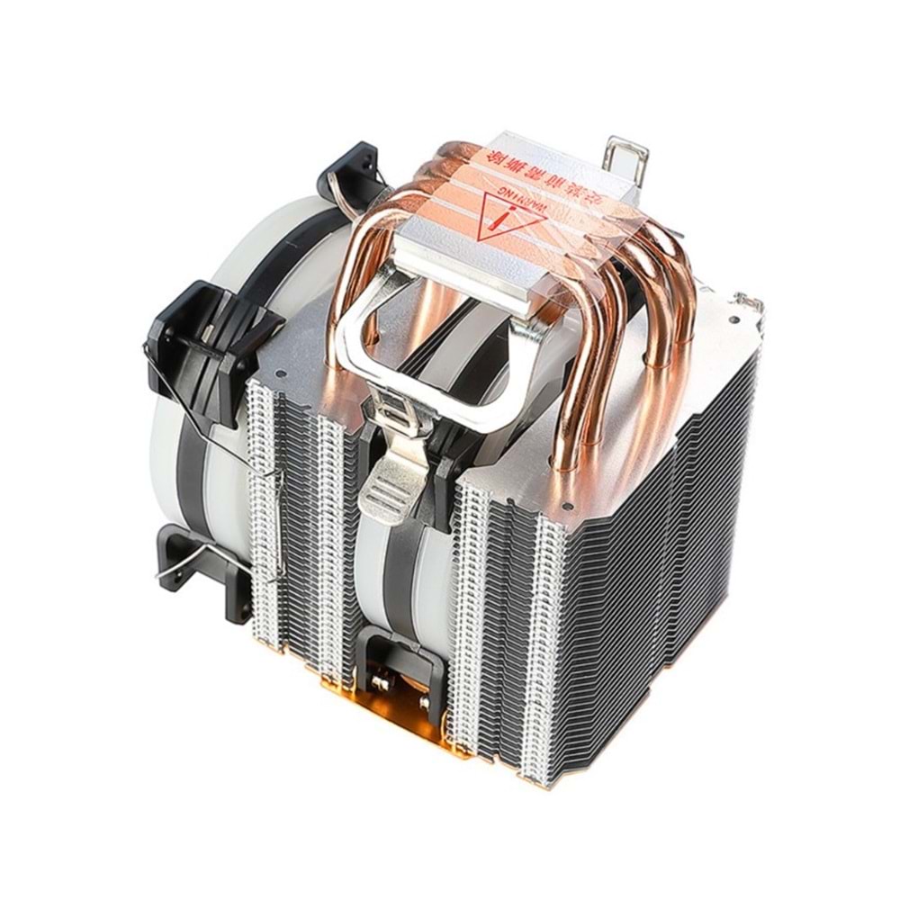 TELSAN T90 Intel + AMD Uyumlu 2x ARGB LED Fanlı Kule Tipi İşlemci Soğutucu