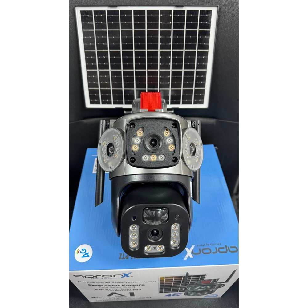Apronx APX-WSP344 6MP 3.6mm+3.6mm 4G SİM KART 4 Kamera Suya Dayanıklı Dış Ortam İp Kamera