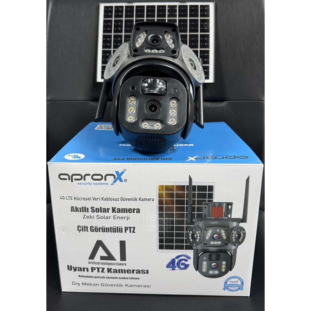 Apronx APX-WSP344 6MP 3.6mm+3.6mm 4G SİM KART 4 Kamera Suya Dayanıklı Dış Ortam İp Kamera