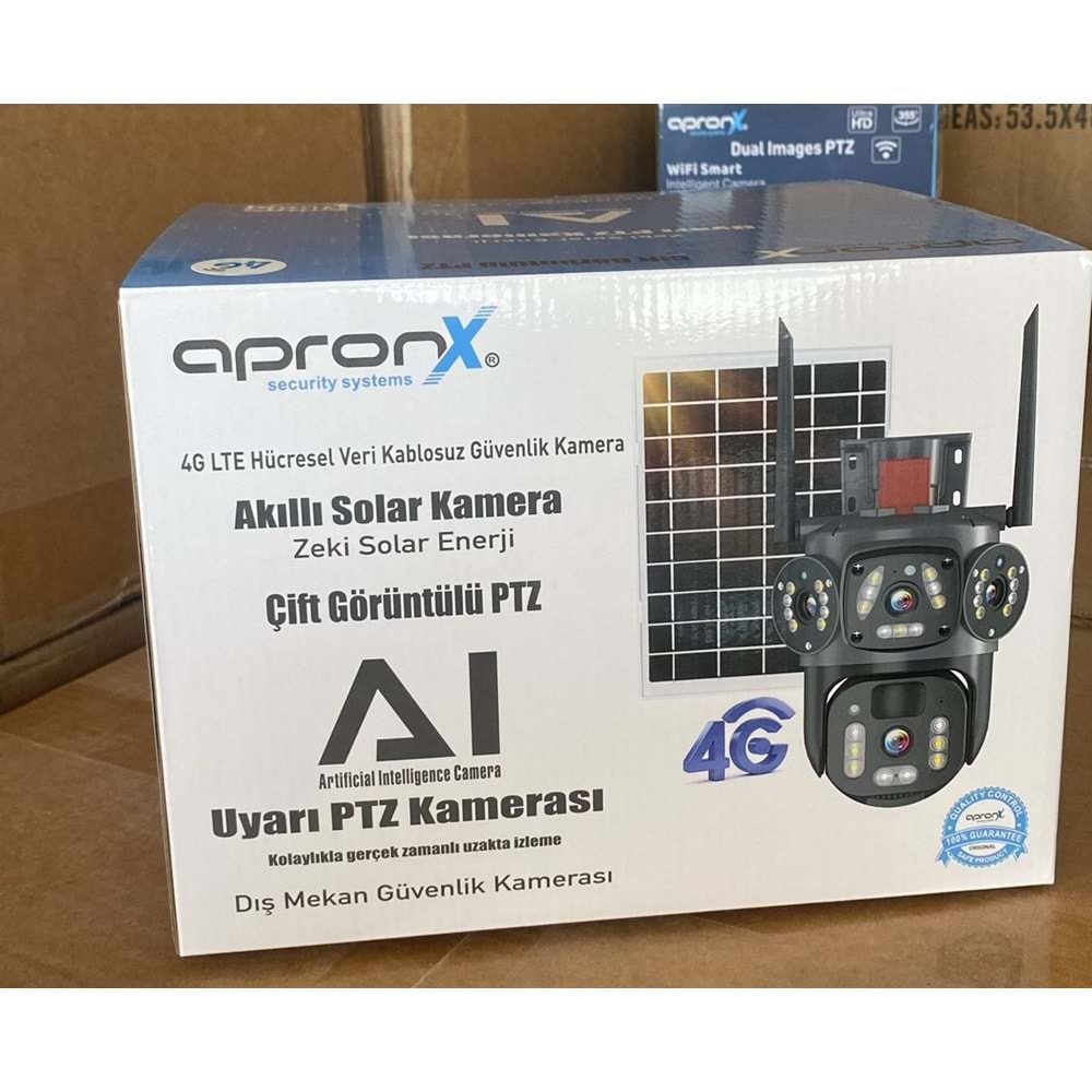 Apronx APX-WSP344 6MP 3.6mm+3.6mm 4G SİM KART 4 Kamera Suya Dayanıklı Dış Ortam İp Kamera