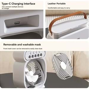 Telsan TLS-45 Fan 3ü1 Arada Klima 5 Delikli Humidifier Ortam Oda Nemlendirici Vantilatör Hava Soğutucu Fan
