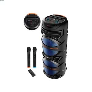 TELSAN KTS-2058 SD/USB/FM 16inc KUMANDALI KABLOSUZ ÇİFT MİKROFONLU BLUETOOTH RGB IŞIKLI MÜZİK KUTUSU