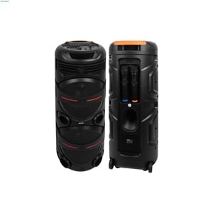 TELSAN KTS-2058 SD/USB/FM 16inc KUMANDALI KABLOSUZ ÇİFT MİKROFONLU BLUETOOTH RGB IŞIKLI MÜZİK KUTUSU