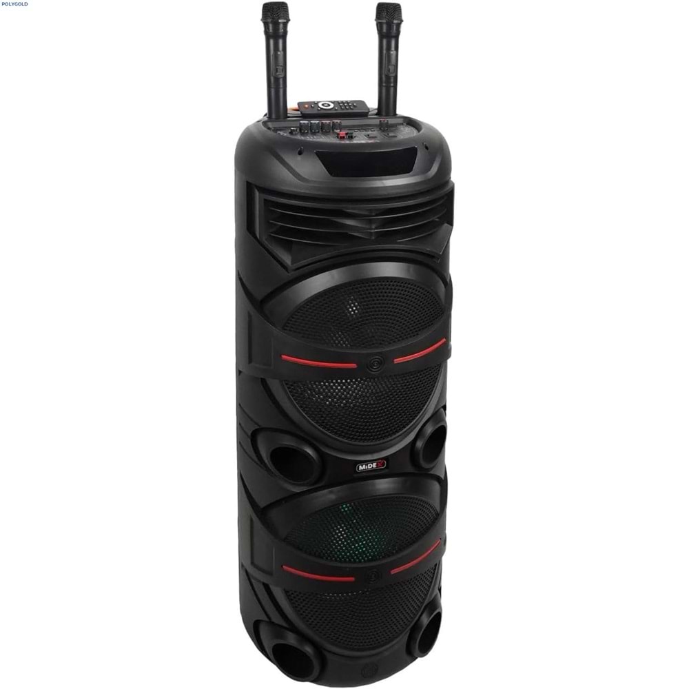TELSAN KTS-2058 SD/USB/FM 16inc KUMANDALI KABLOSUZ ÇİFT MİKROFONLU BLUETOOTH RGB IŞIKLI MÜZİK KUTUSU