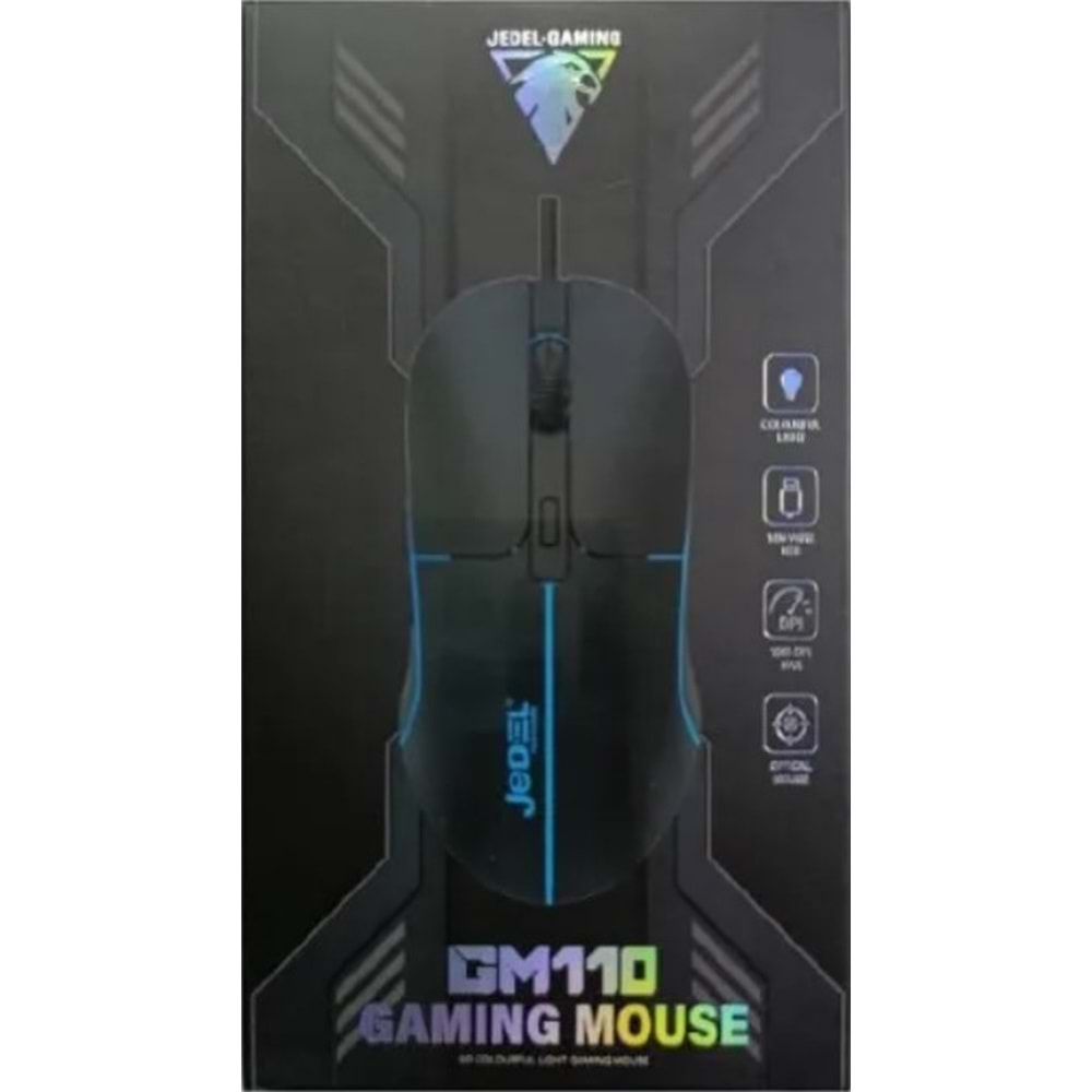 JEDEL GM110 IŞIKLI OYUNCU MOUSE 800/1600/2400/3200DPİ KABLOLU GAMİNG MOUSE