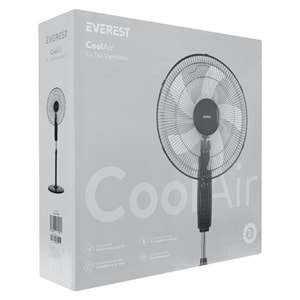 Everest FAN11 CoolAir Siyah/Gri 16 45W 5 Kanat 3 Kademe 1200RPM Zaman Ayarlı Vantilatör/ Pervanesi