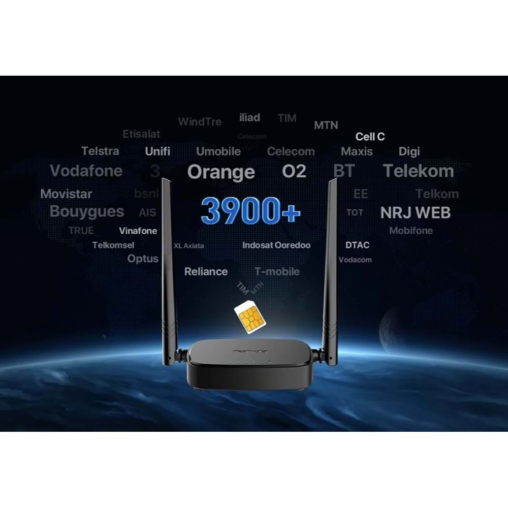TENDA 4G03 PRO N300 WİFİ 4G LİTE 2 ANTENLİ 2.4GHZ SİM KARTLI ROUTER MODEM