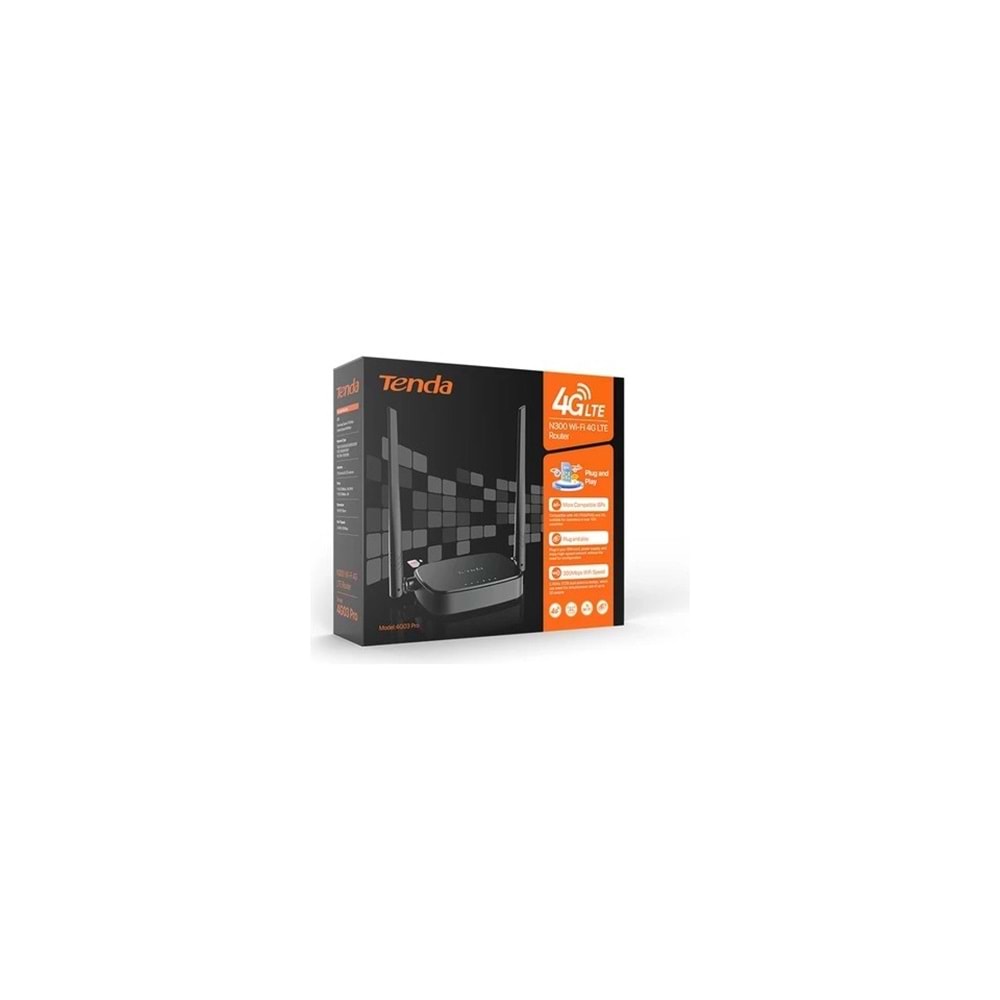 TENDA 4G03 PRO N300 WİFİ 4G LİTE 2 ANTENLİ 2.4GHZ SİM KARTLI ROUTER MODEM