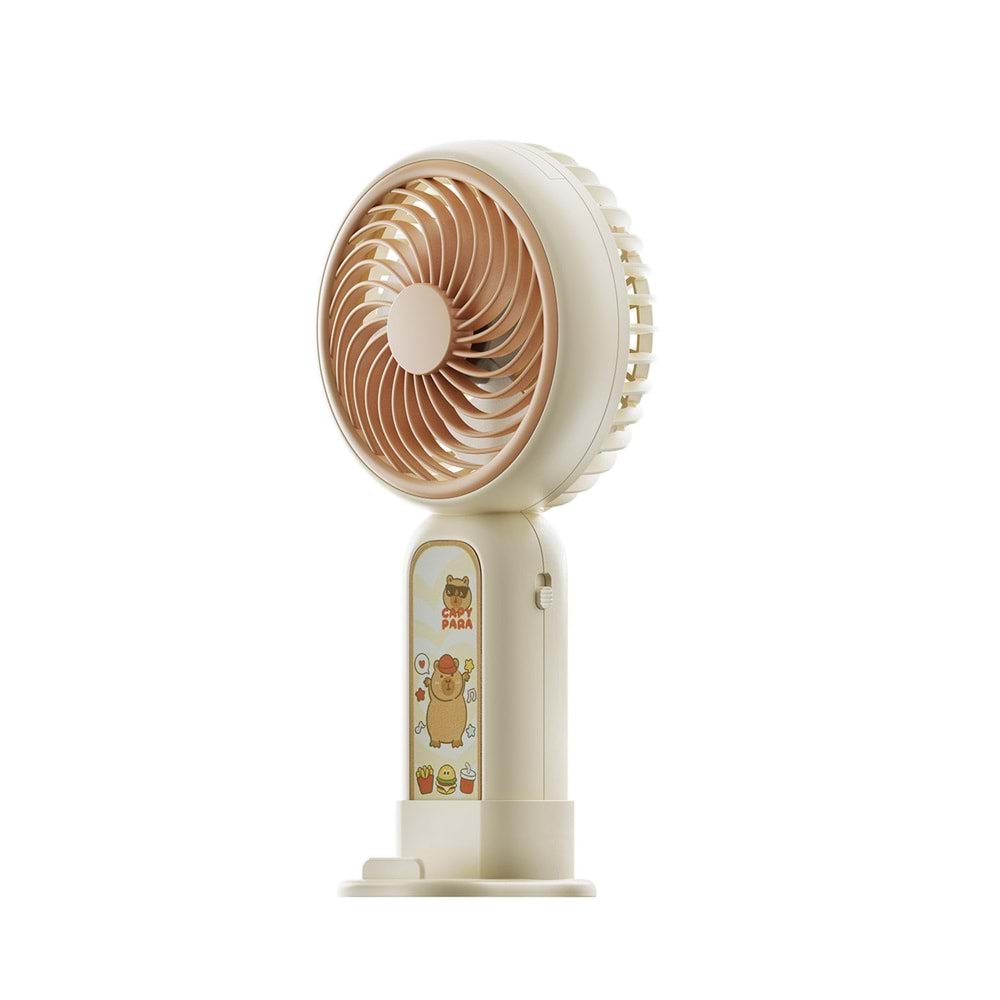 Asonic AFN20 Krem 250mAh Elde Taşınabilir Masaüstü Usb Fan