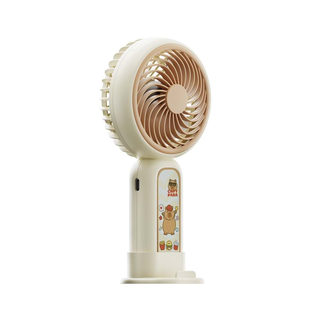 Asonic AFN20 Krem 250mAh Elde Taşınabilir Masaüstü Usb Fan