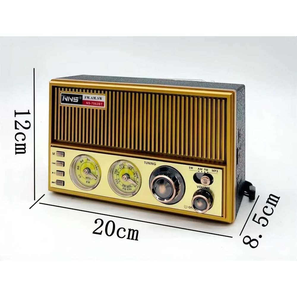TELSAN NS-7062BT USB/SD/FM/BLUETOOTH NOSTALJİ GÜÇLÜ SİNYAL MÜZİK KUTUSU