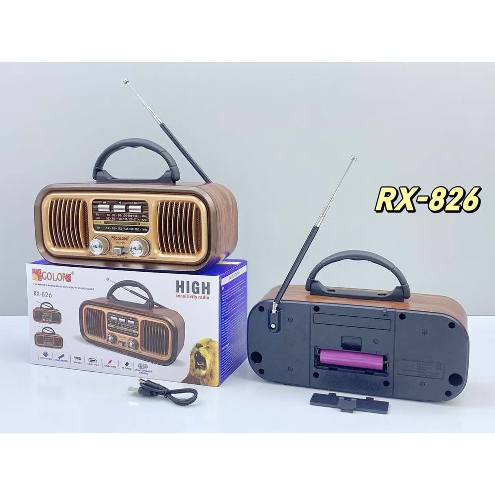 TELSAN RX-826 USB/SD/FM/BLUETOOTH NOSTALJİ GÜÇLÜ SİNYAL MÜZİK KUTUSU