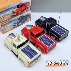 TELSAN WS-692 SD USB FM BLUETOOTH GÜNEŞ ENERJİLİ ARABA LEDLİ SPEAKER