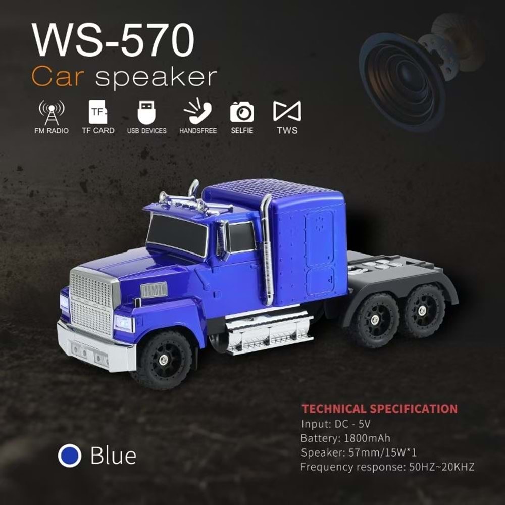TELSAN WS-570 SD USB FM BLUETOOTH BİG TRUCK TIR LEDLİ SPEAKER