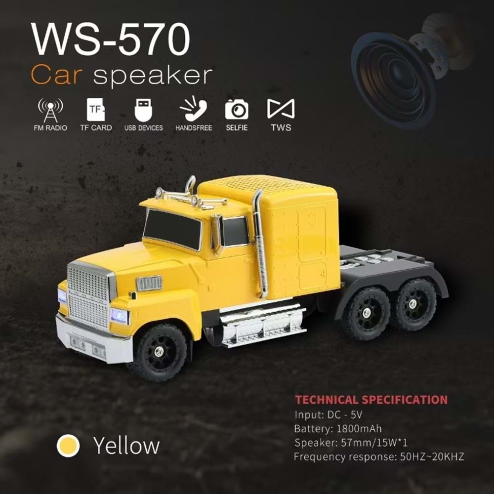 TELSAN WS-570 SD USB FM BLUETOOTH BİG TRUCK TIR LEDLİ SPEAKER