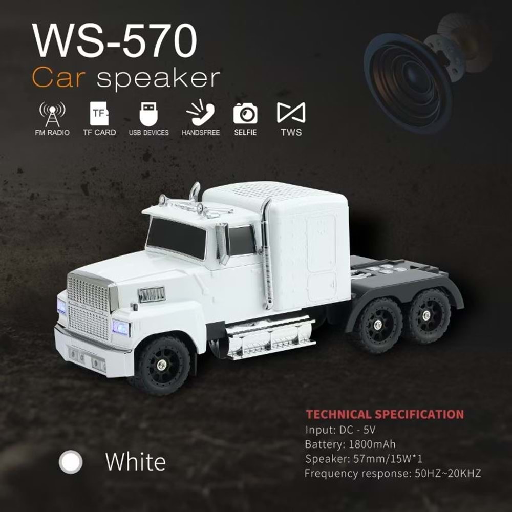 TELSAN WS-570 SD USB FM BLUETOOTH BİG TRUCK TIR LEDLİ SPEAKER
