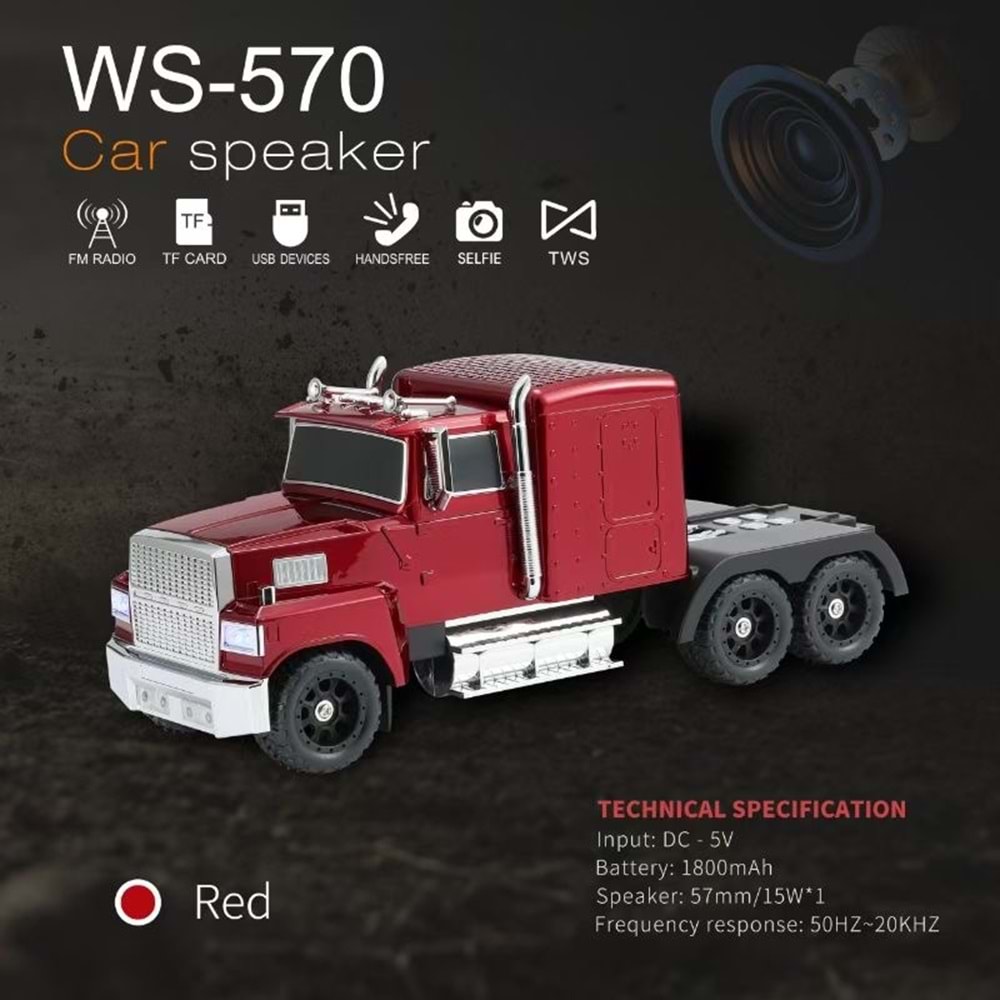 TELSAN WS-570 SD USB FM BLUETOOTH BİG TRUCK TIR LEDLİ SPEAKER