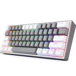 Acer eMachines EAK100 Yeşil/Beyaz USB RGB Backlight RED SWITCH Mekanik Q 100 Tuşlu Compact Gaming Klavye