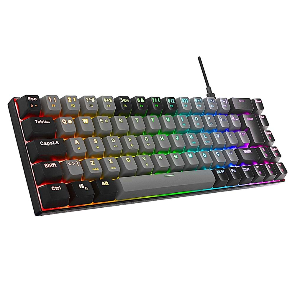 Acer eMachines EAK68 USB RGB Backlight RED SWITCH Mekanik Q 68 Tuşlu Mini Gaming Oyuncu Klavyesi