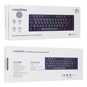 Acer eMachines EAK68 USB RGB Backlight RED SWITCH Mekanik Q 68 Tuşlu Mini Gaming Oyuncu Klavyesi