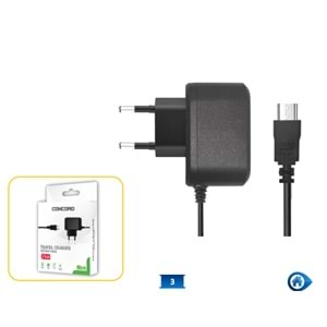 CONCORD C-86 MİCRO ŞARJ ALETİ TRAVEL CHARGER 5V0.60A 1METRE