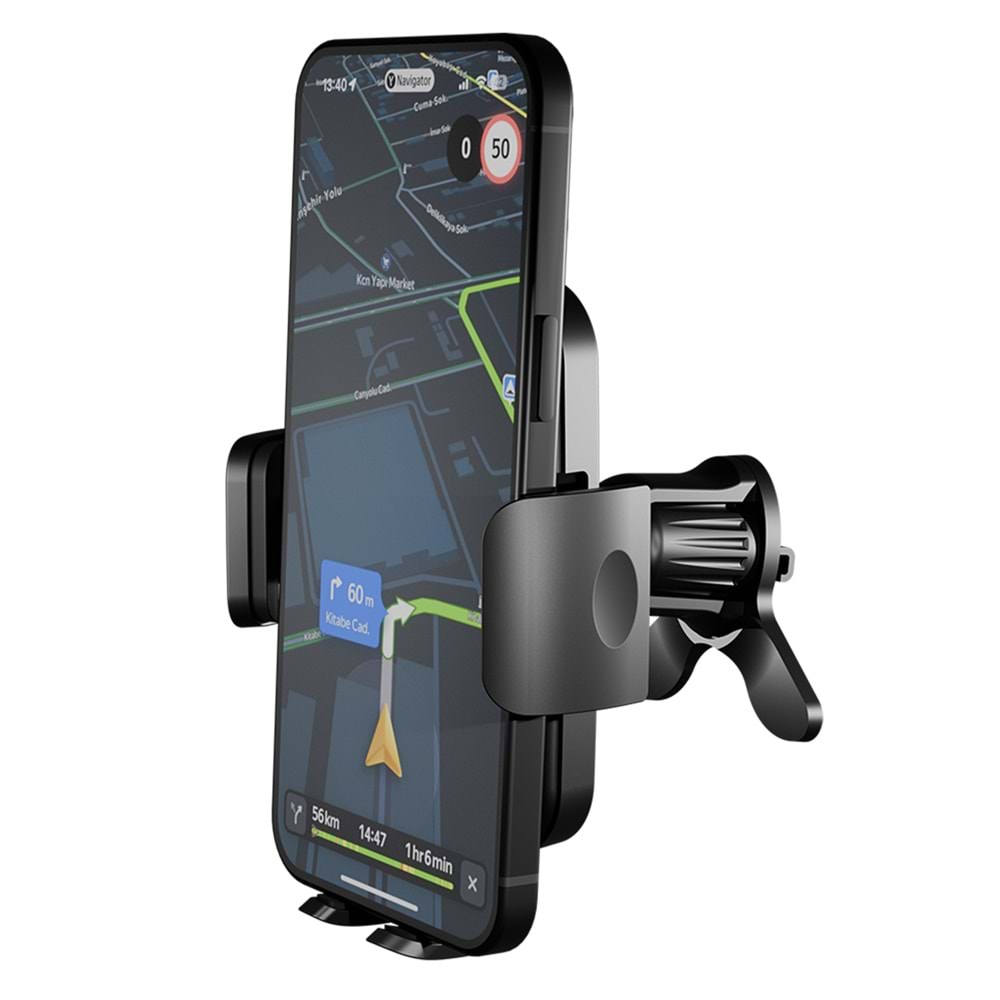 S-link SL-AT89 Universal Ayarlanabilir Siyah Klima Izgara Üzeri Araç Telefon Tutucu