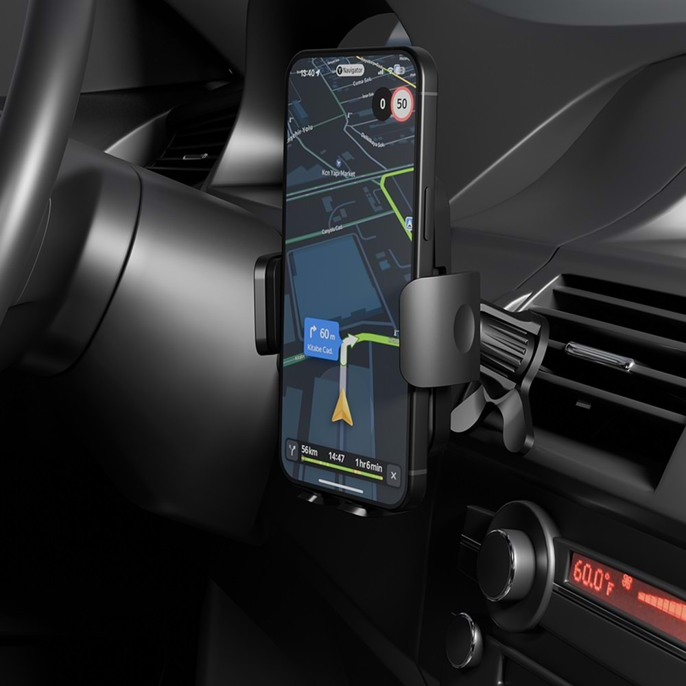 S-link SL-AT89 Universal Ayarlanabilir Siyah Klima Izgara Üzeri Araç Telefon Tutucu