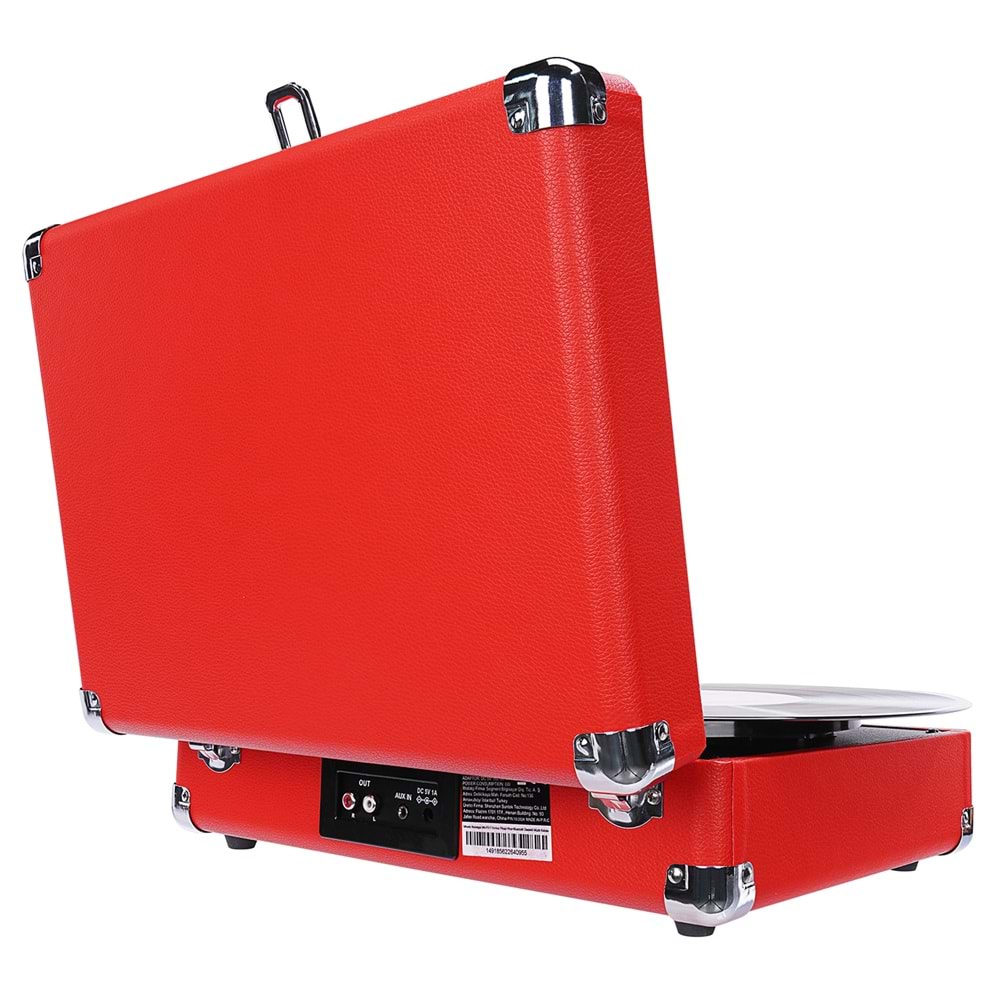 Mikado Nostalgia MN-P317 Kırmızı Pikap+Rca+Bluetooth Destekli Plak Müzik Kutusu