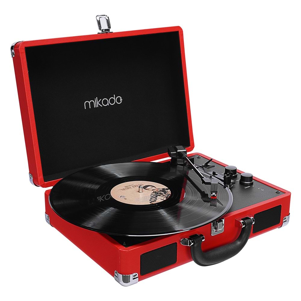 Mikado Nostalgia MN-P317 Kırmızı Pikap+Rca+Bluetooth Destekli Plak Müzik Kutusu