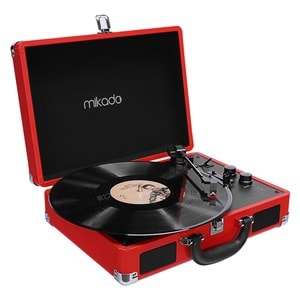 Mikado Nostalgia MN-P317 Kırmızı Pikap+Rca+Bluetooth Destekli Plak Müzik Kutusu