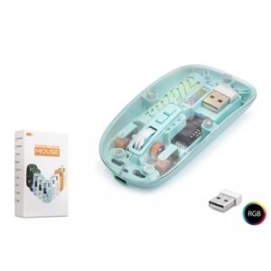 Nodar ND1201b Wireless Şeffaf Rgb Işıklı Şarjlı Bluetooth Mouse