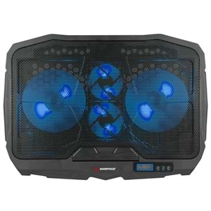 Addison Rampage AD-RC4 Mavi Ledli 2*125mm+2*70mm Işıklı Fan 15-17 Notebook Soğutucu Stand