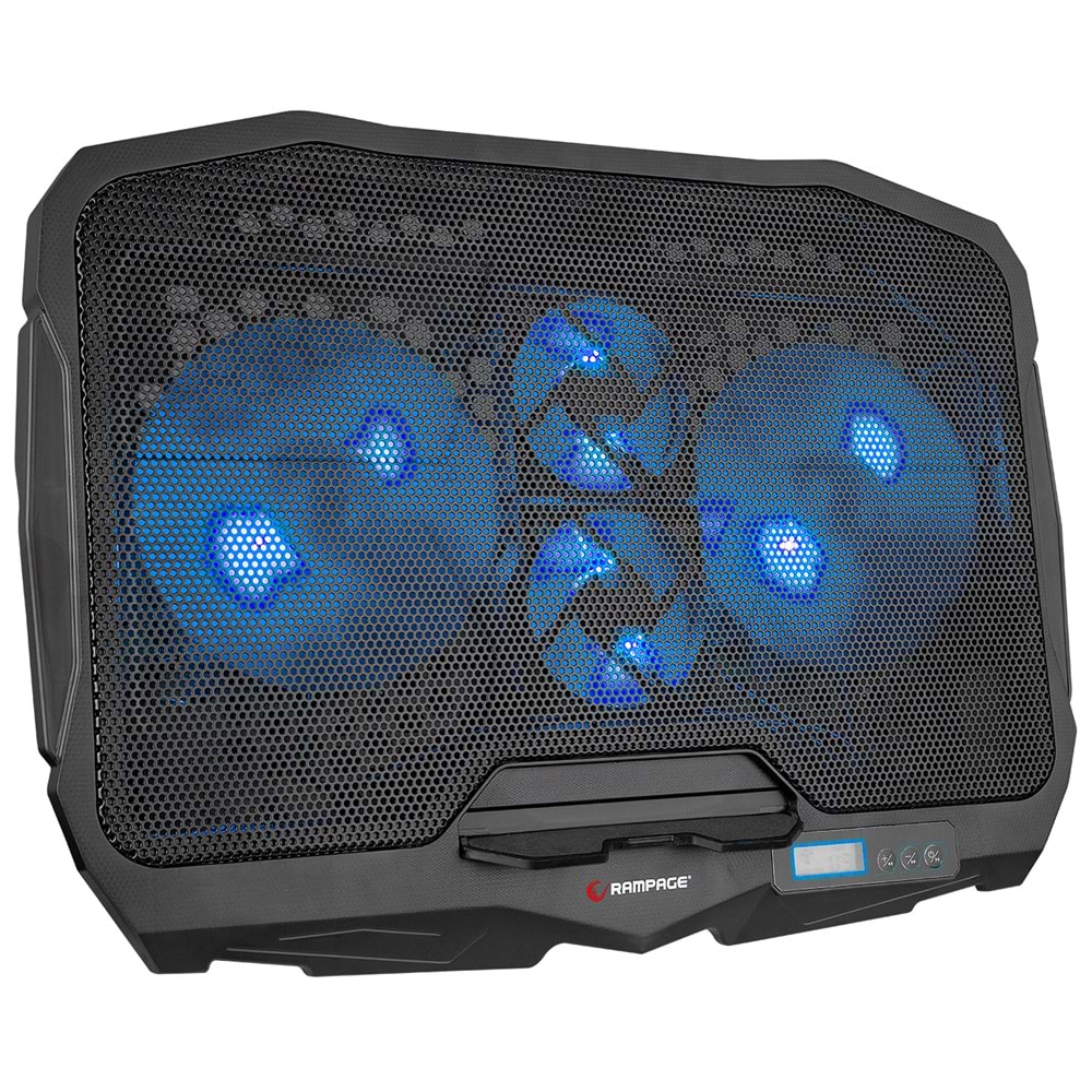 Addison Rampage AD-RC4 Mavi Ledli 2*125mm+2*70mm Işıklı Fan 15-17 Notebook Soğutucu Stand