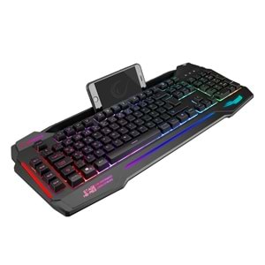 Rampage KB-R63 STAGE Siyah 4 Makro Fonksiyon Sese Duyarlı Işıklı RGB Q USB +Ses Mik Çıkışlı Oyuncu Klavyesi
