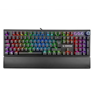 Rampage KB-R92 THUNDER Siyah USB Bilek Destekli Blue Switch Full RGB Q Gaming Oyuncu Mekanik Klavye