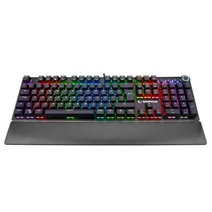 Rampage KB-R92 THUNDER Siyah USB Bilek Destekli Blue Switch Full RGB Q Gaming Oyuncu Mekanik Klavye