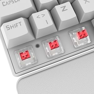 Rampage ALLY K11 Beyaz Rainbow Q Gaming Oyuncu Klavye Bilek Destekli Red Switch